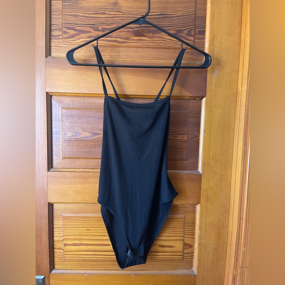 Nasty Gal spaghetti strap, crisscross back bodysuit